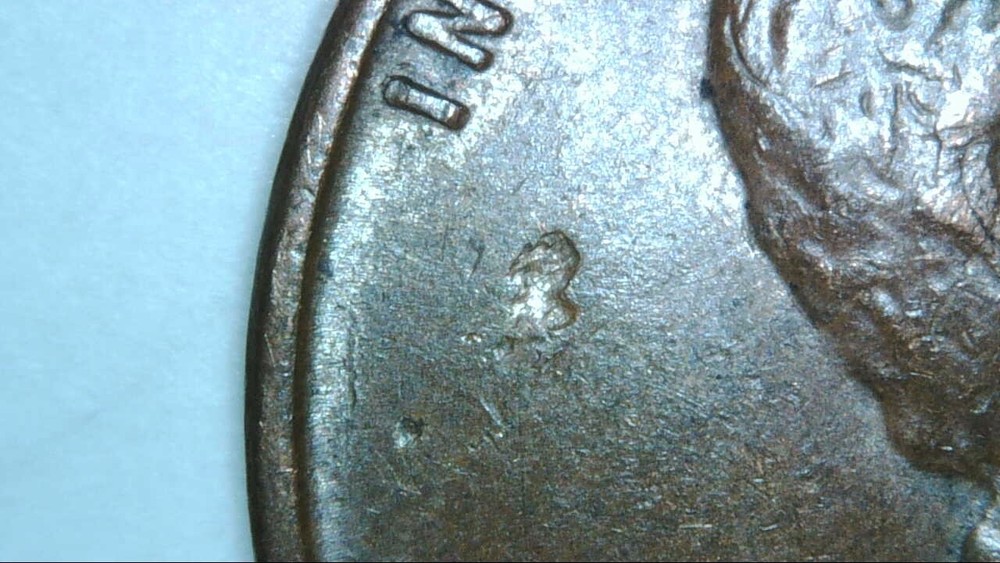 1952 D Lincoln cent strike thru error