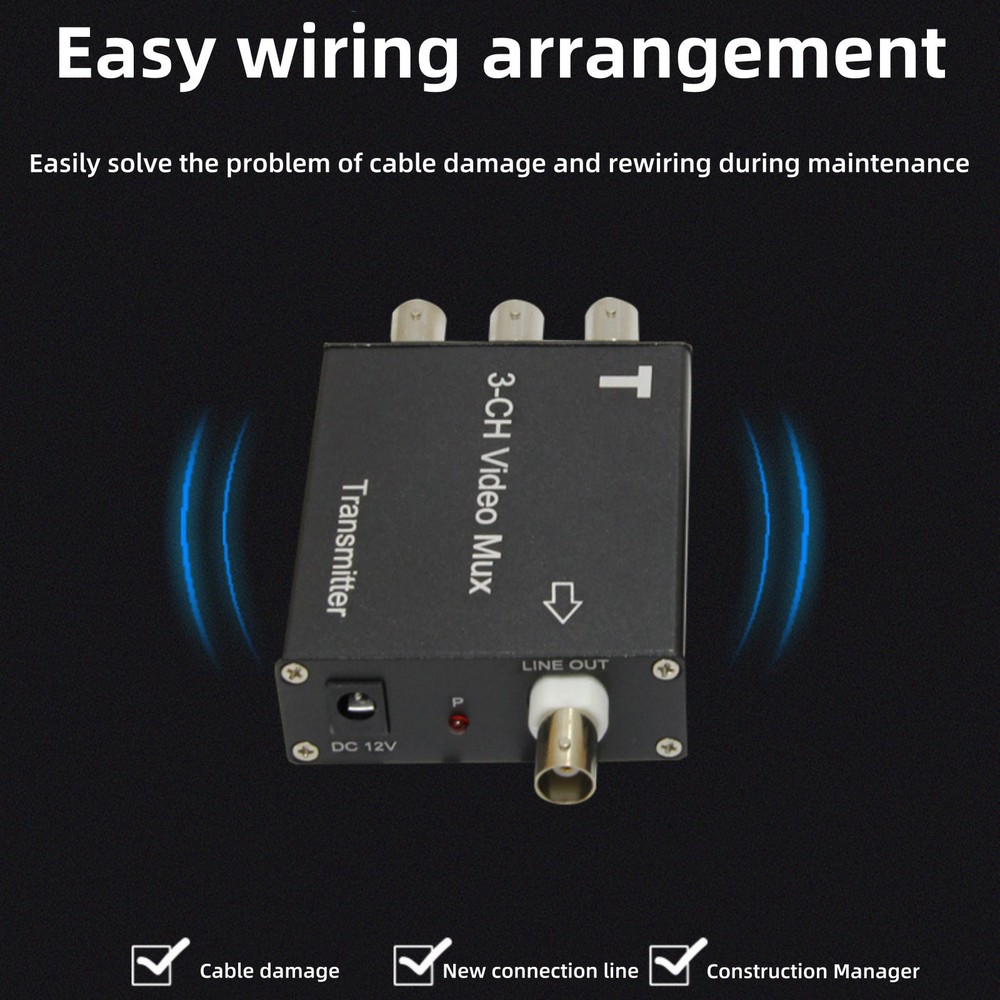3CH Video Multiplexer Receiver&Transmitter For Analog Camera Easy to Operate