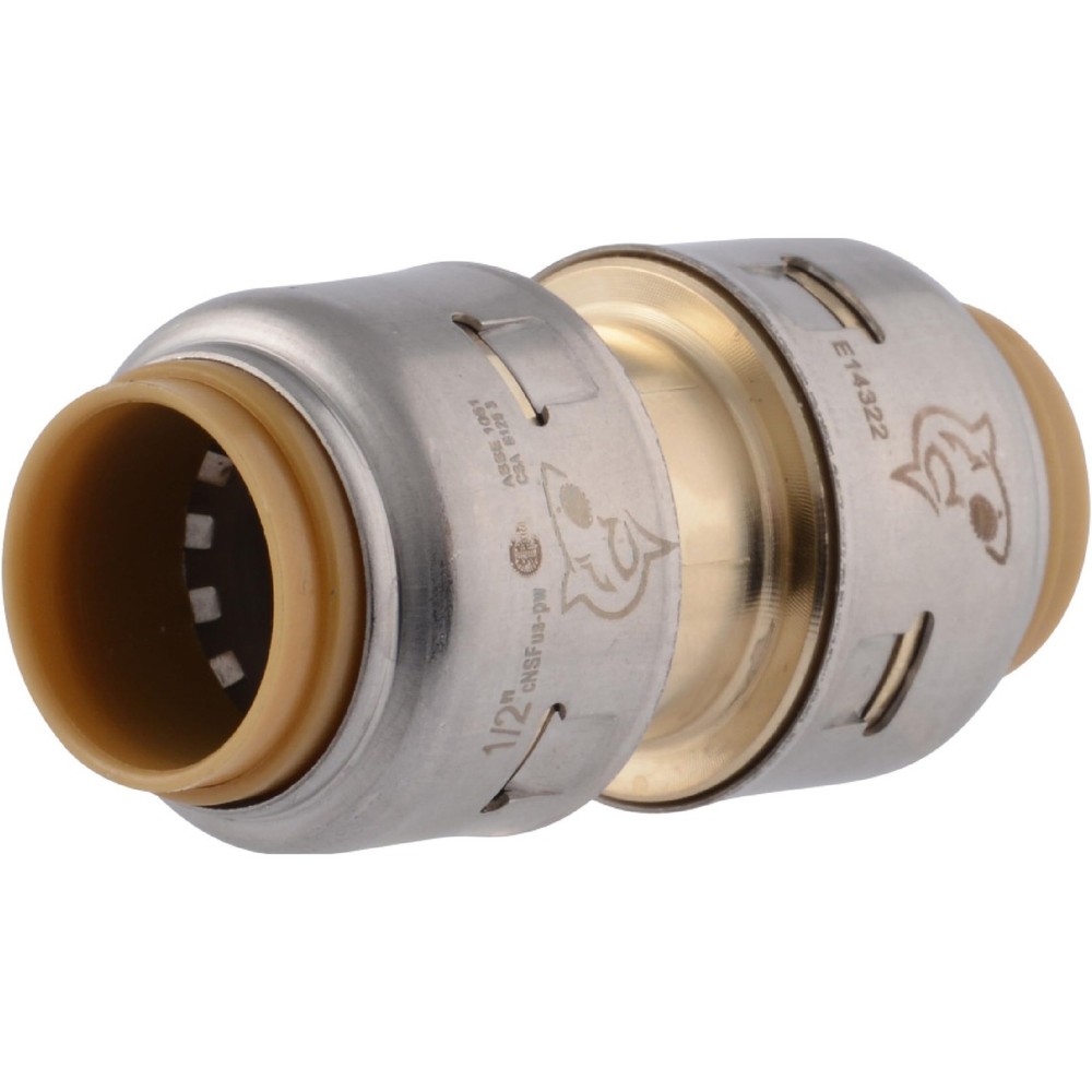 SharkBite Max 1/2" Push Fit Coupling UR008A Brass Pipe Connector Copper PEX