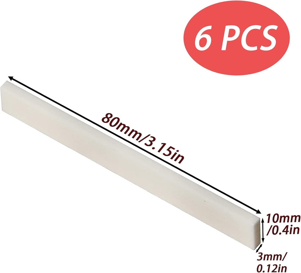 6Pcs Guitar Bone Saddle, Blank Guitar Bridge Saddle, Pure Bone Saddle for Electr
