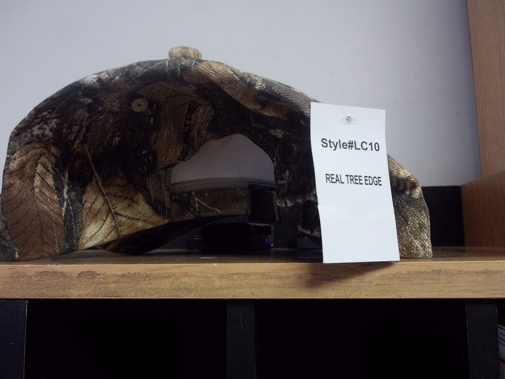 NEW REAL TREE EDGE LC 10 CAMO BALL CAP HAT FLEX STRAP NO PLASTIC MESH SOLID OSFM