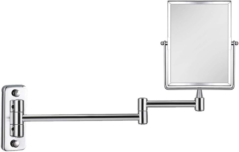 3X Magnifying Wall Mounted Vanity Makeup Mirror Rectangular 8x6 Inch W/