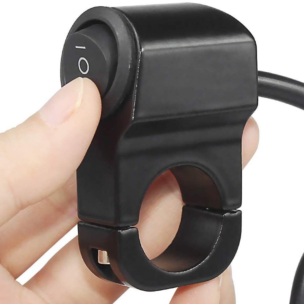Motorcycle Headlight Button For Handlebar 22cm Switch Aluminum Alloy Black