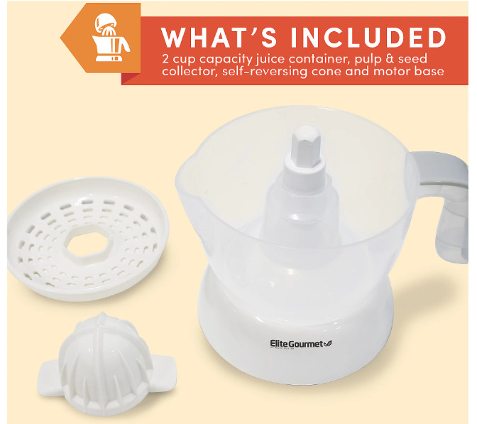 Electric Citrus Juicer for Oranges & Lemons, Easy Press, Pulp Control