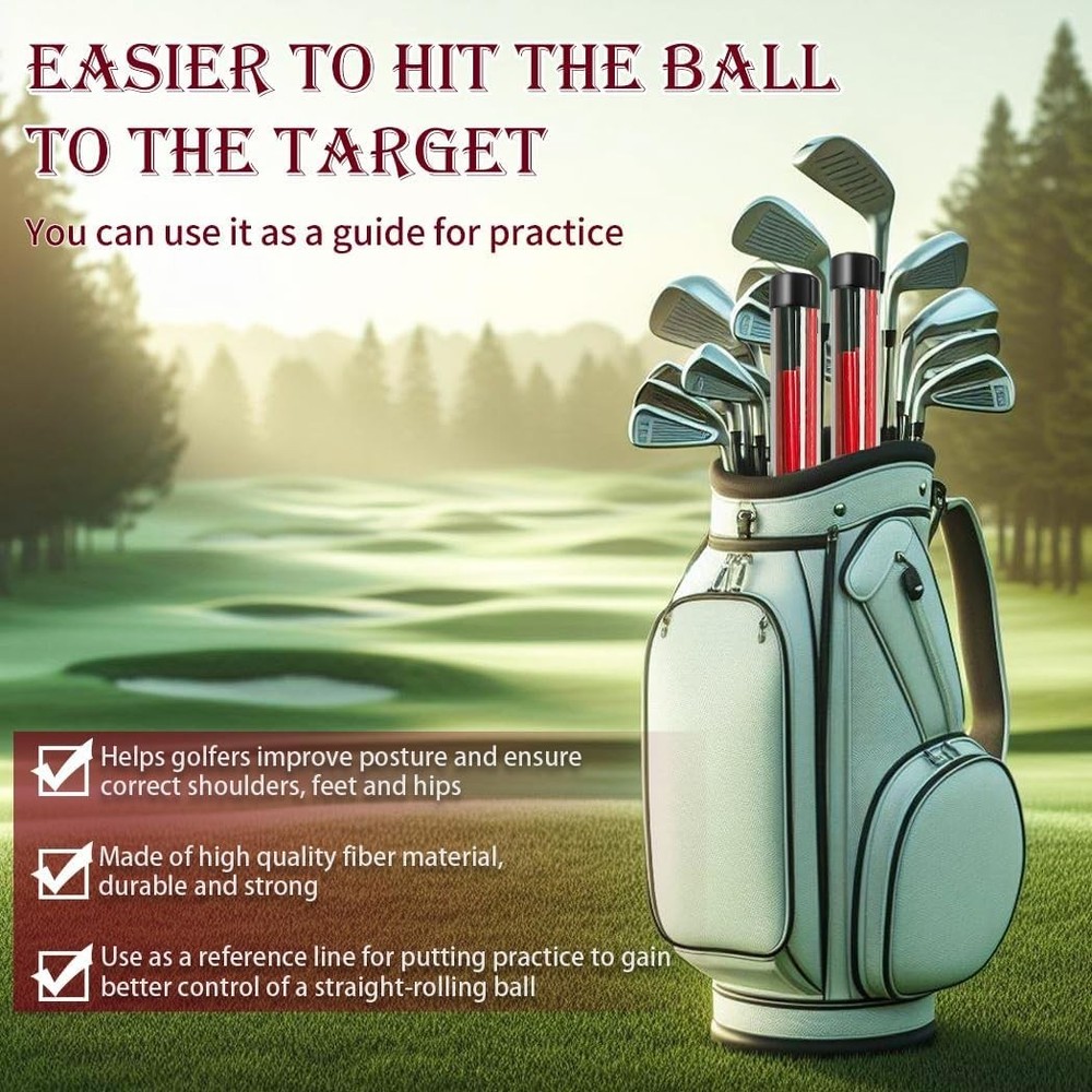 Golf Alignment Sticks 2 Sets 48inch Alignment Practice Rods Foldable Easy
