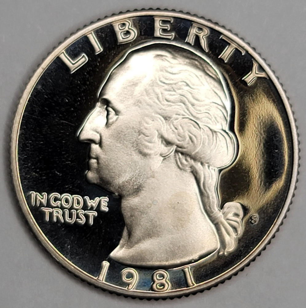 1981 S Gem Proof DCAM Washington Quarter CN-Clad