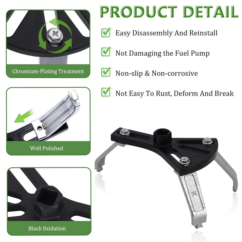 Universal Fuel Pump Removal Tool, Adjustable Tank Lock Ring Tool Black