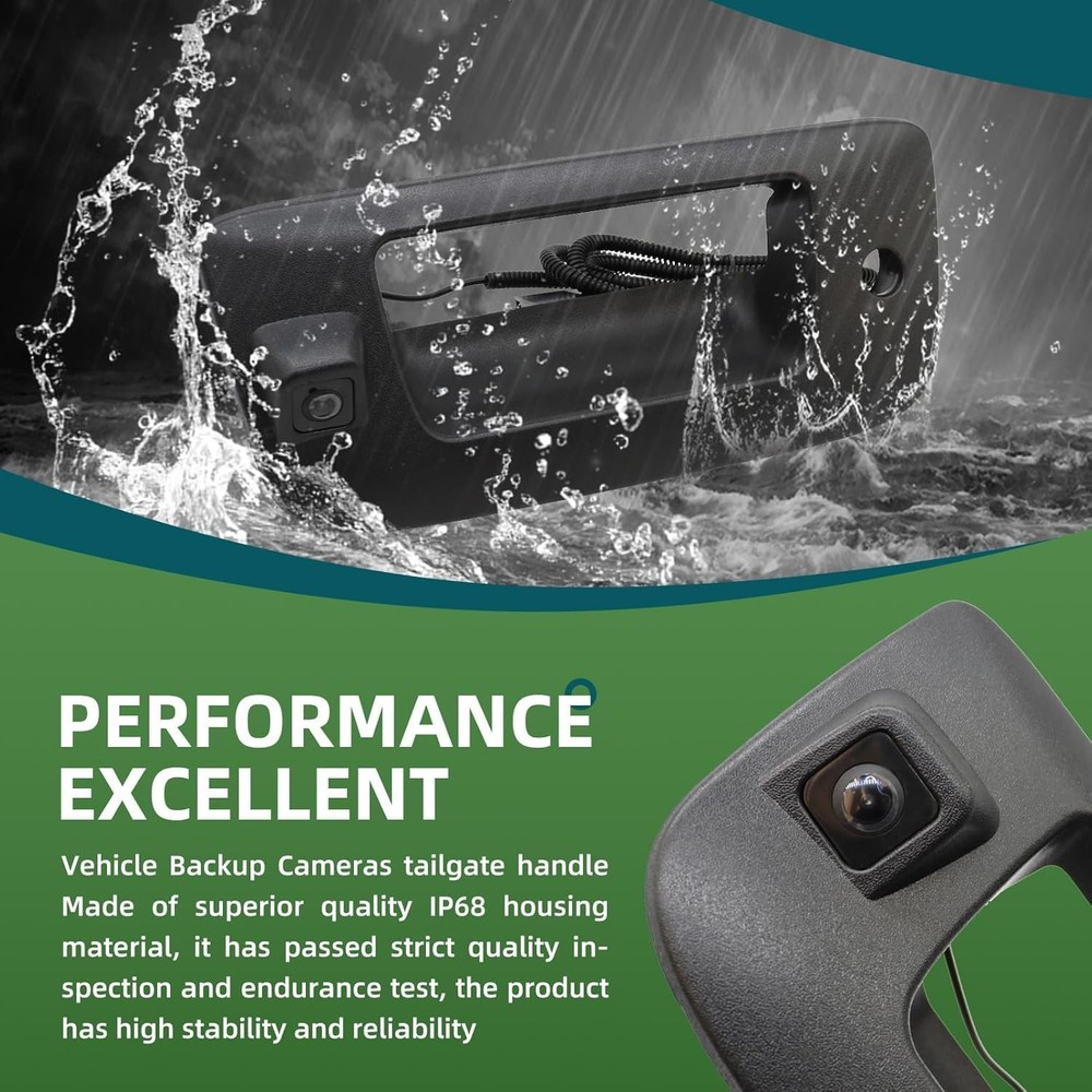 Rear View Backup Tailgate Handle Camera Compatible with 2007-2013 Silverado/S...