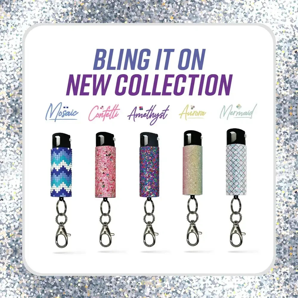 Bling It On Pepper Spray with stylish rhinestone design | Keychain