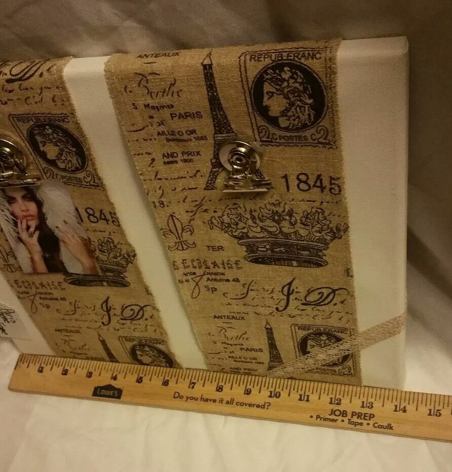 Paris Theme Handmade Picture frame/ Memory Board.