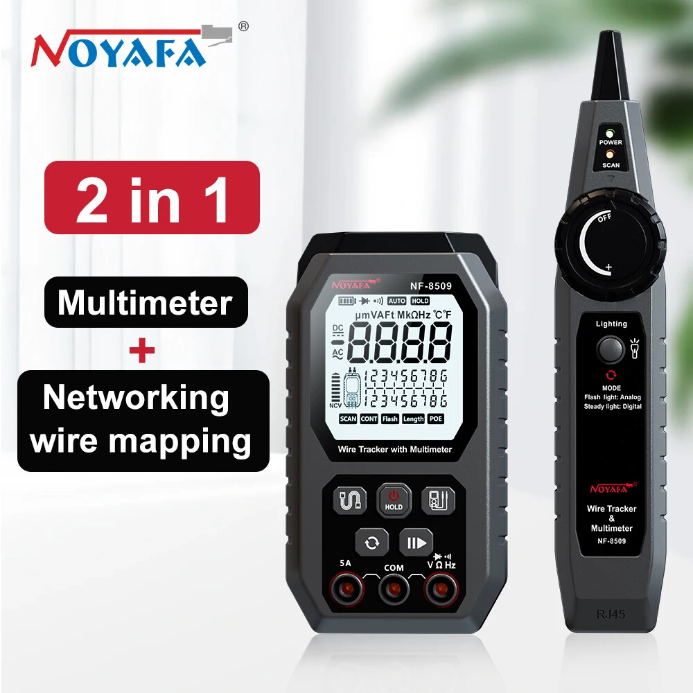 2in1 Network Cable Tester & Digital Multimeter Cable Tracker Cat5Cat6 PoE Tester