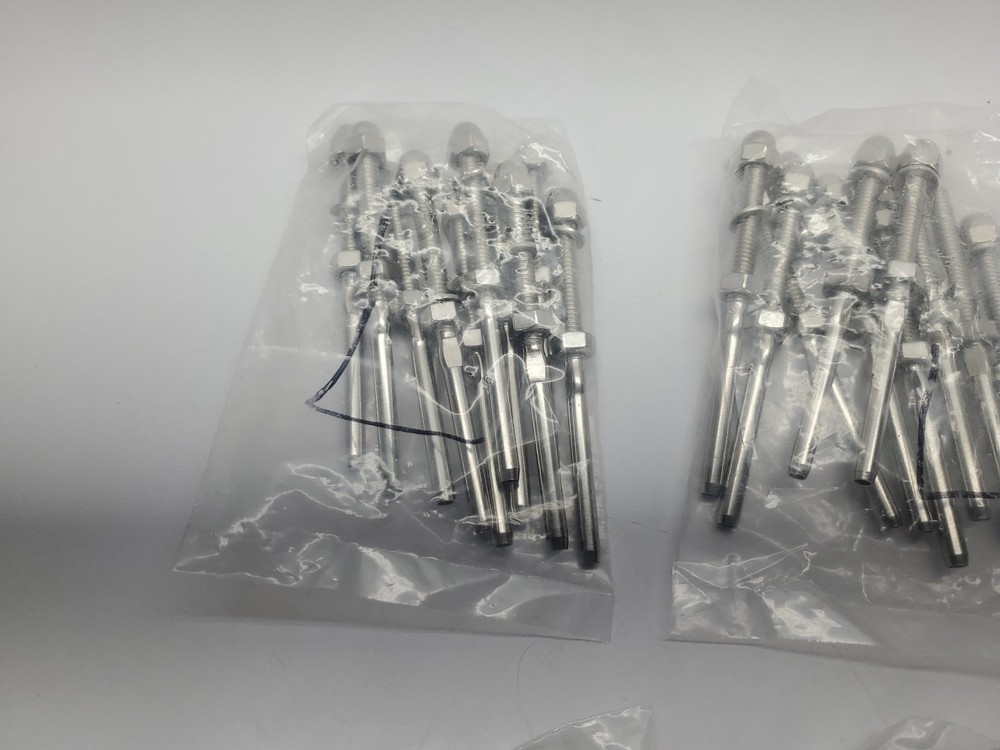 60 Pack 3/16" Cable Railing Swage Threaded Stud Tension End Fitting Terminal