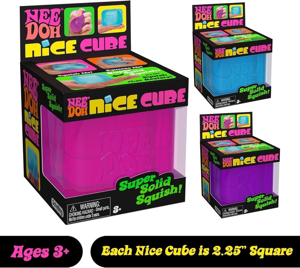 NeeDoh Nice Cube, Satisfying Square Shaped Sensory Toy - PURPLE