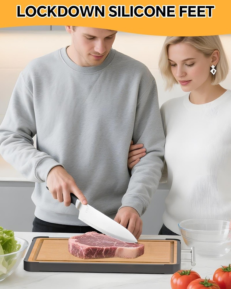 Cutting Boards Kitchen Food Grade Double Sided Titanium& Bamboo Chopping Board