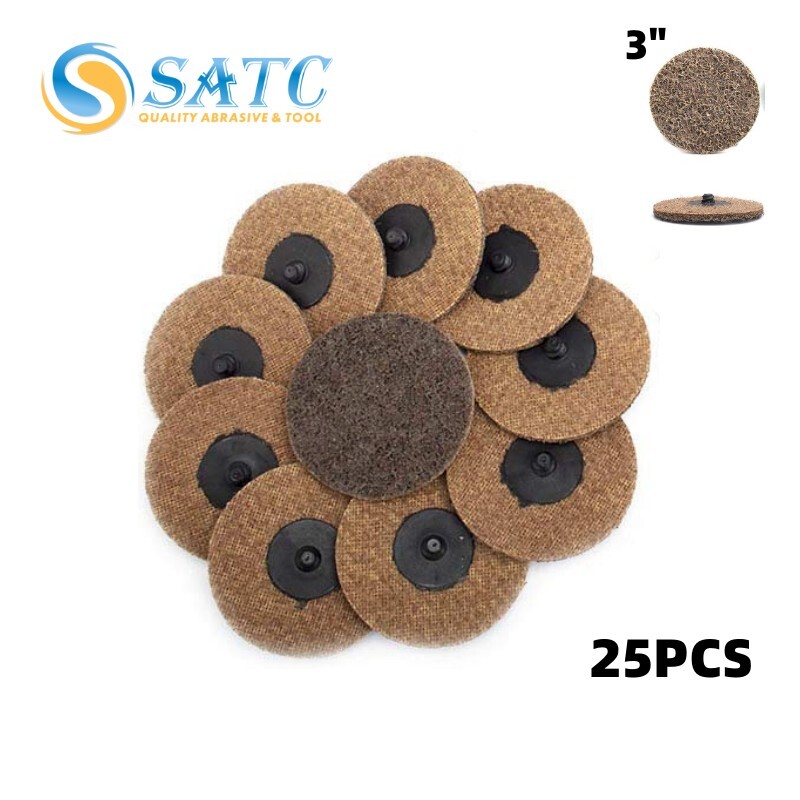 25PCS 3in Coarse Surface Conditioning Quick Change Sanding Disc Pads Die Grinder