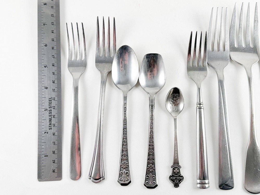 Vintage Mixed Lot Silverware Flatware Stainless Steel Serving Dinner Utensils
