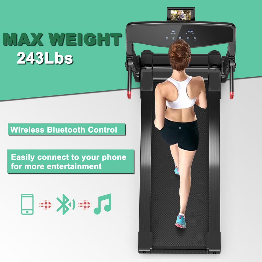 SuperFit 3HP Self-standing Folding Electric Treadmill Running Machine W/Speaker