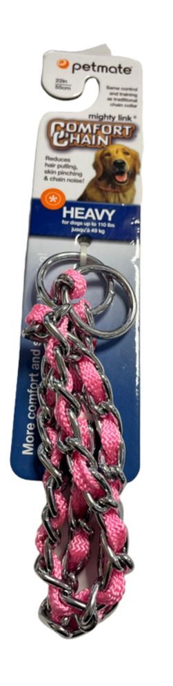 Petmate Comfort Chain Training Collar(Pink, Black) Decrease pet's risk of injury