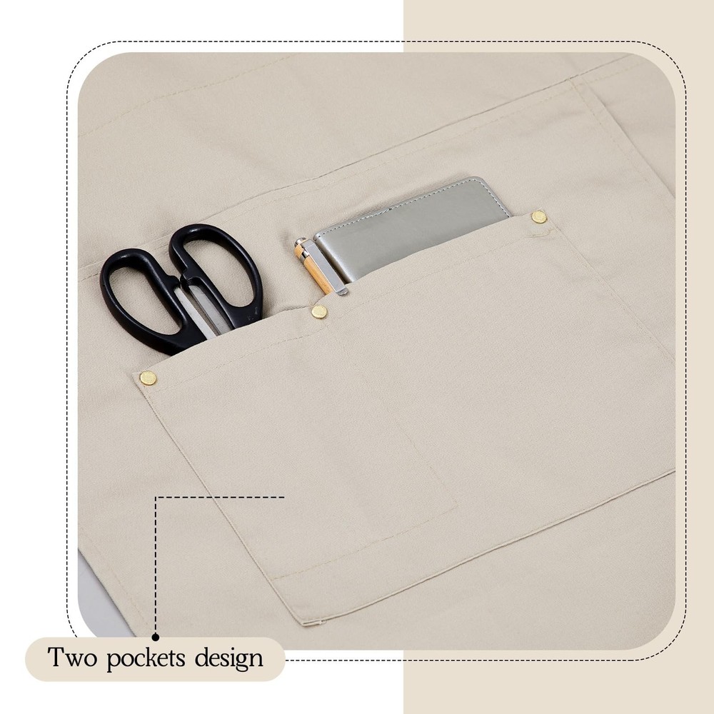 Crossback Pottery Apron Split Leg with Large Pocket Canvas Apron with Adjusta...