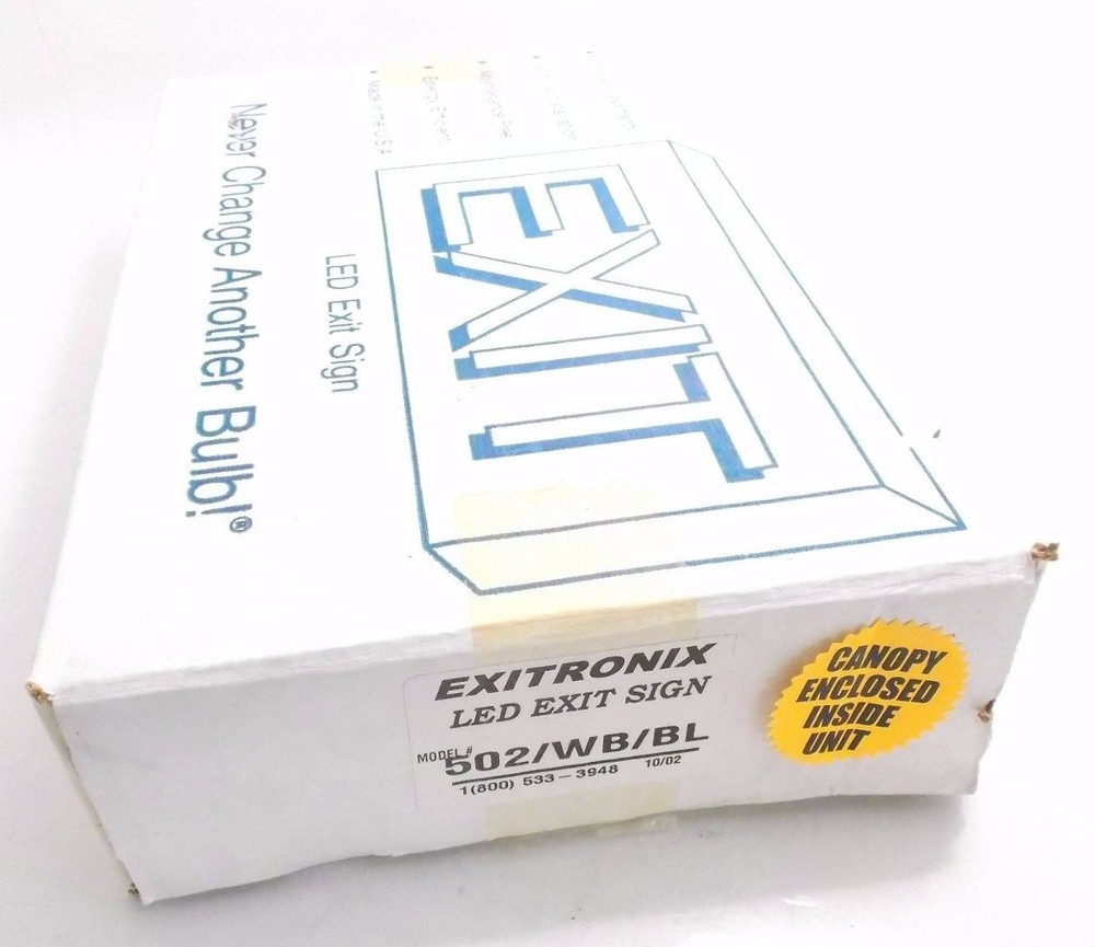 EXITRONIX 502/WB/BL LED Exit Sign - Prepaid Shipping
