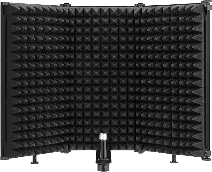 Moukey Microphone Isolation Shield, Foldable Mic Shield with Sound Isolation