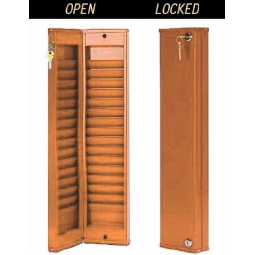 30 Pocket, Locking Security ID Badge Card Rack, Model CUSTOM-30, BLACK
