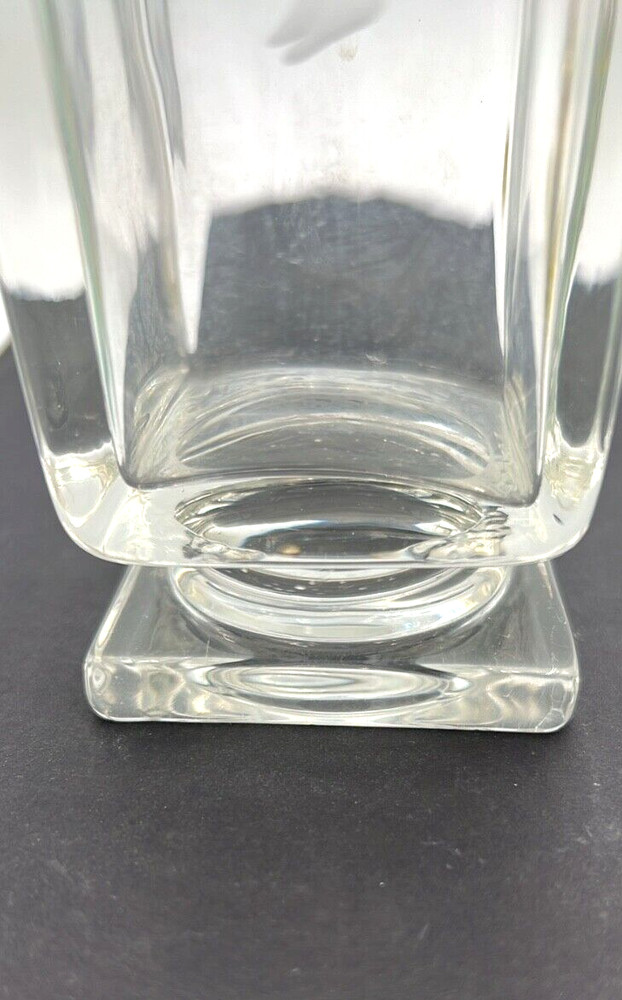Etched Glass Pedestal Vase