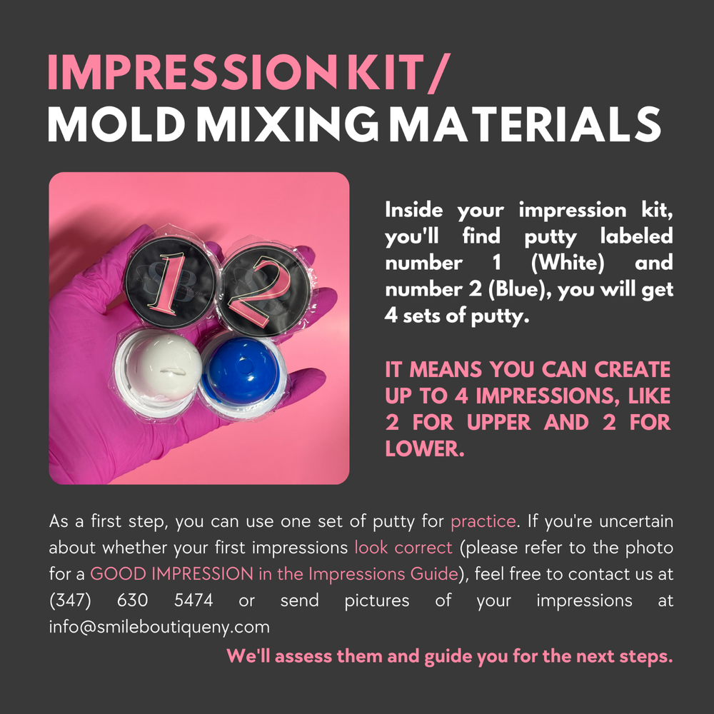 Home Impression Kit for Partial Dentures, Flippers, Removable Veneers, Retainers