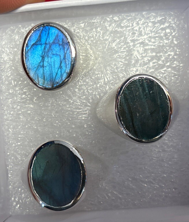 mens sterling silver ring Size 12 Labradorite