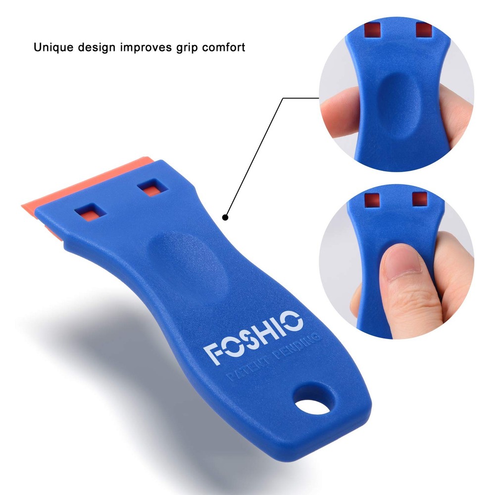 Plastic Razor Blade Scraper 2 Tools 100 Blades Adhesive Remover Kit