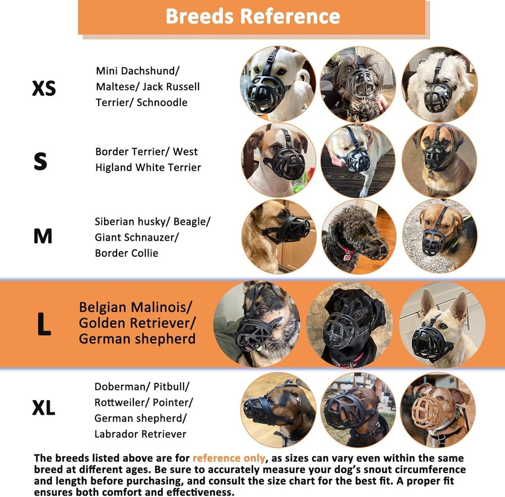 Humane Adjustable Dog Muzzle for Large Breeds - Perfect for Training & Grooming