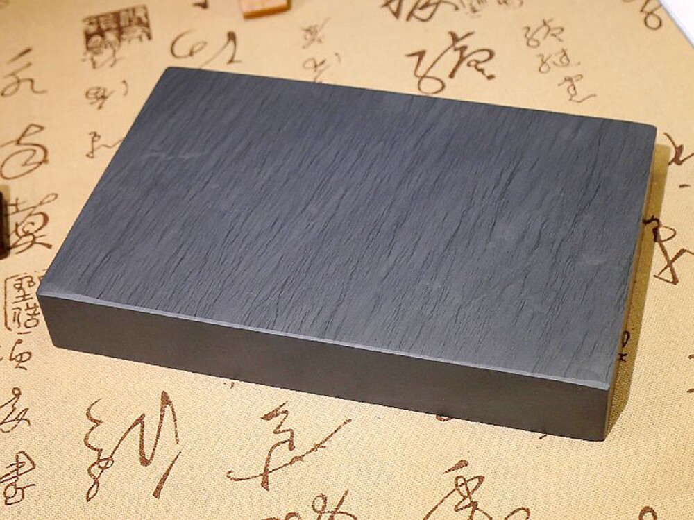 20cm Natural Rock Pattern Inkstone Calligraphy Inkslab Painting Copybook Tool