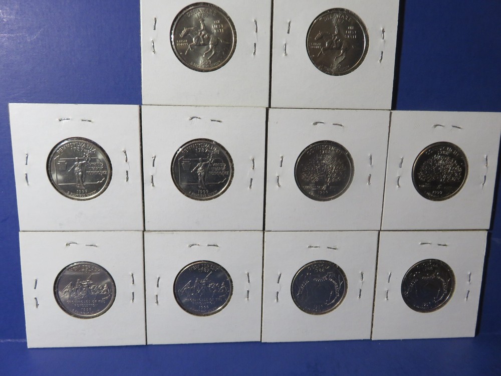 1999-P+D UNCIRCULATED STATE QUARTERS FROM ROLLS ~ 207-4