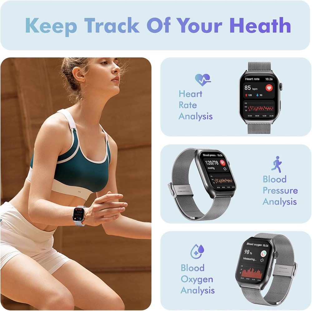 Android Smart Watch for Women - Bluetooth Call,Compatible with Android & Ios，2.0