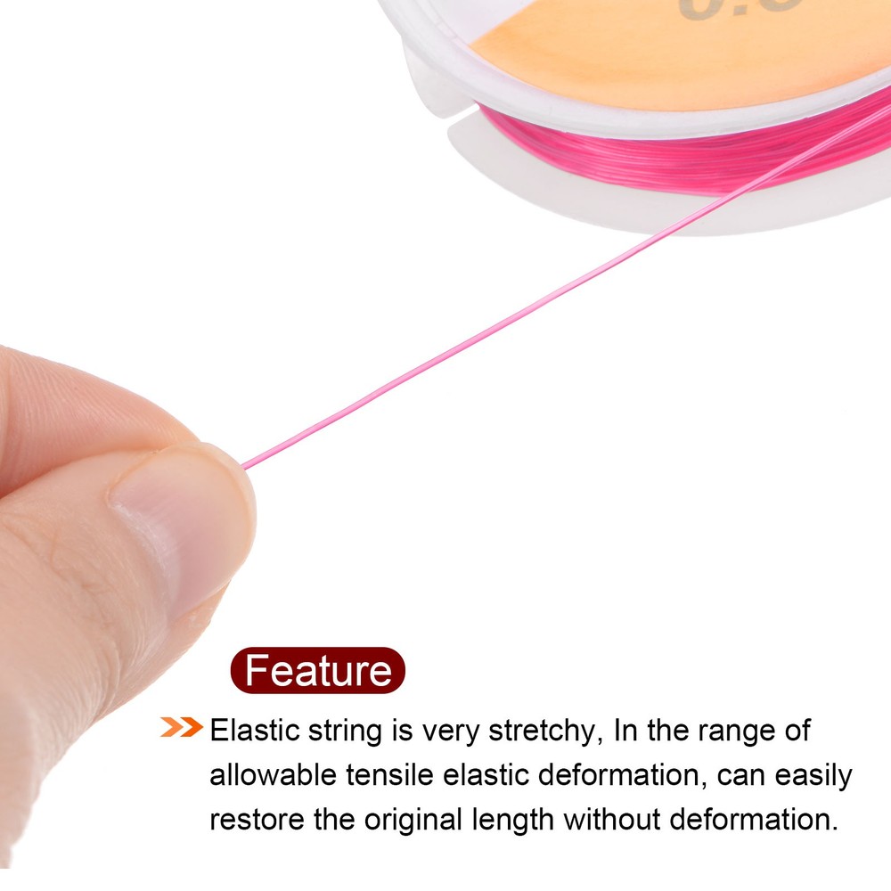 5pcs 0.6mm Elastic String Craft DIY Making Stretchy Cord Thread TPU, Pink