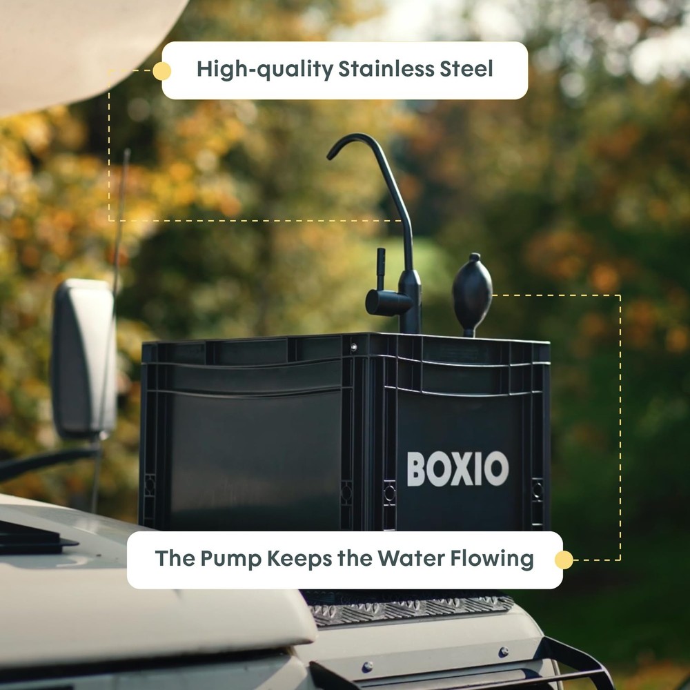 BOXIO - WASH: Portable Sink - Convenient Camping Sink Solution! Compact with Uni