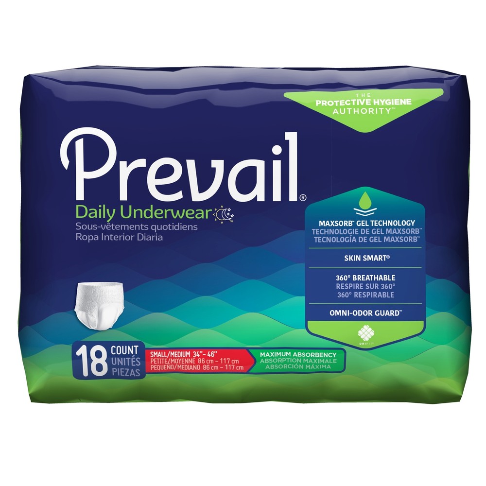 Prevail Disposable Underwear Small/Medium Maximum 72 Ct