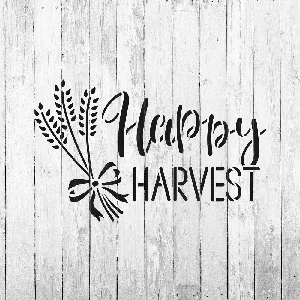 Happy Harvest Stencil - Durable & Reusable Mylar Stencils