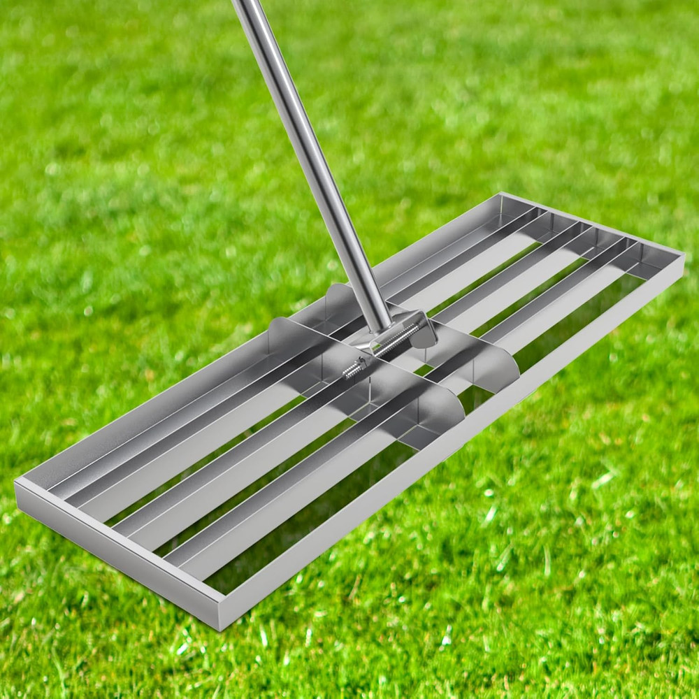 48" Lawn Leveling Rake, Lawn Leveler Tool with 52"-78" Adjustable Telescopic Han