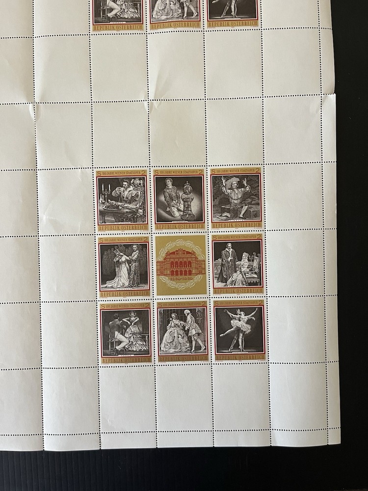 AUSTRIA 1969 - 4 Opera Mini Sheets - Post Office Counter Issue on 1 Sheet - MNH