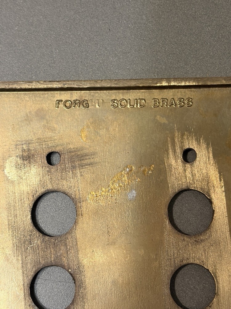 VINTAGE PUSH BUTTON DOUBLE GANG SOLID FORGED BRASS COVER SWITCH PLATE