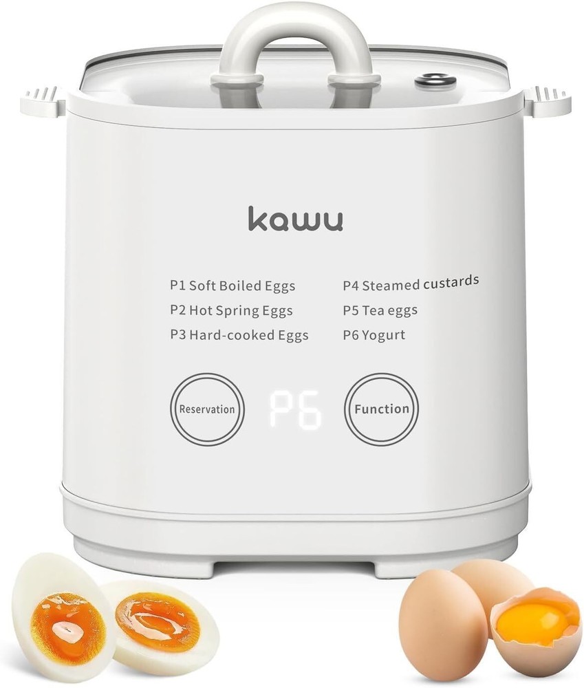 Rapid Egg Cooker 6-Function Egg Cooker for Hard Boiled Egg with w/ Bowl & Rack