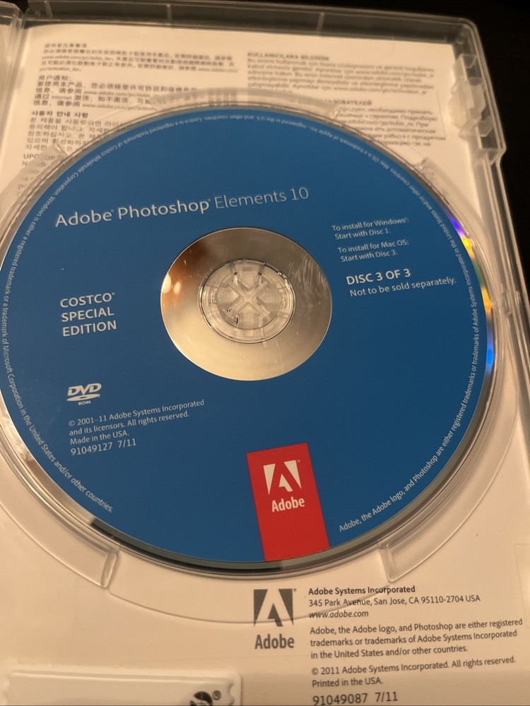 Adobe Photoshop Elements 10 for PC & Mac - Serial Number Included - Used