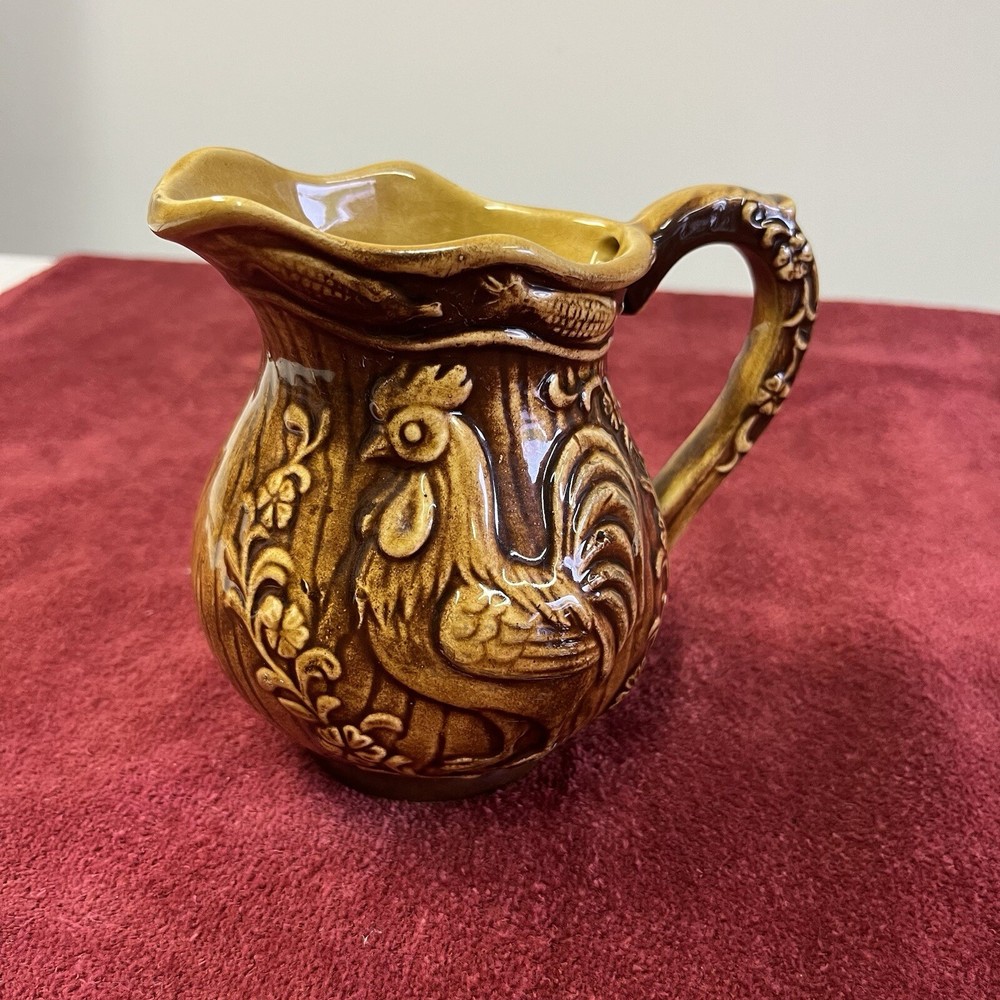 Creamer With Rooster And Corn Cob