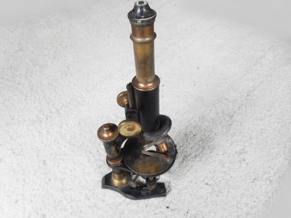 Vintage Antique Brass Microscope Germany