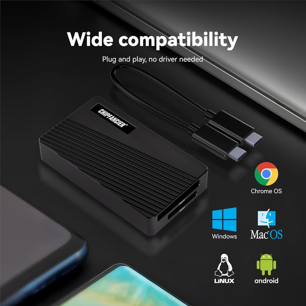 2-in-1 CFexpress Adapter Memory Card Reader for Type A & B, 40Gbps USB 4.0