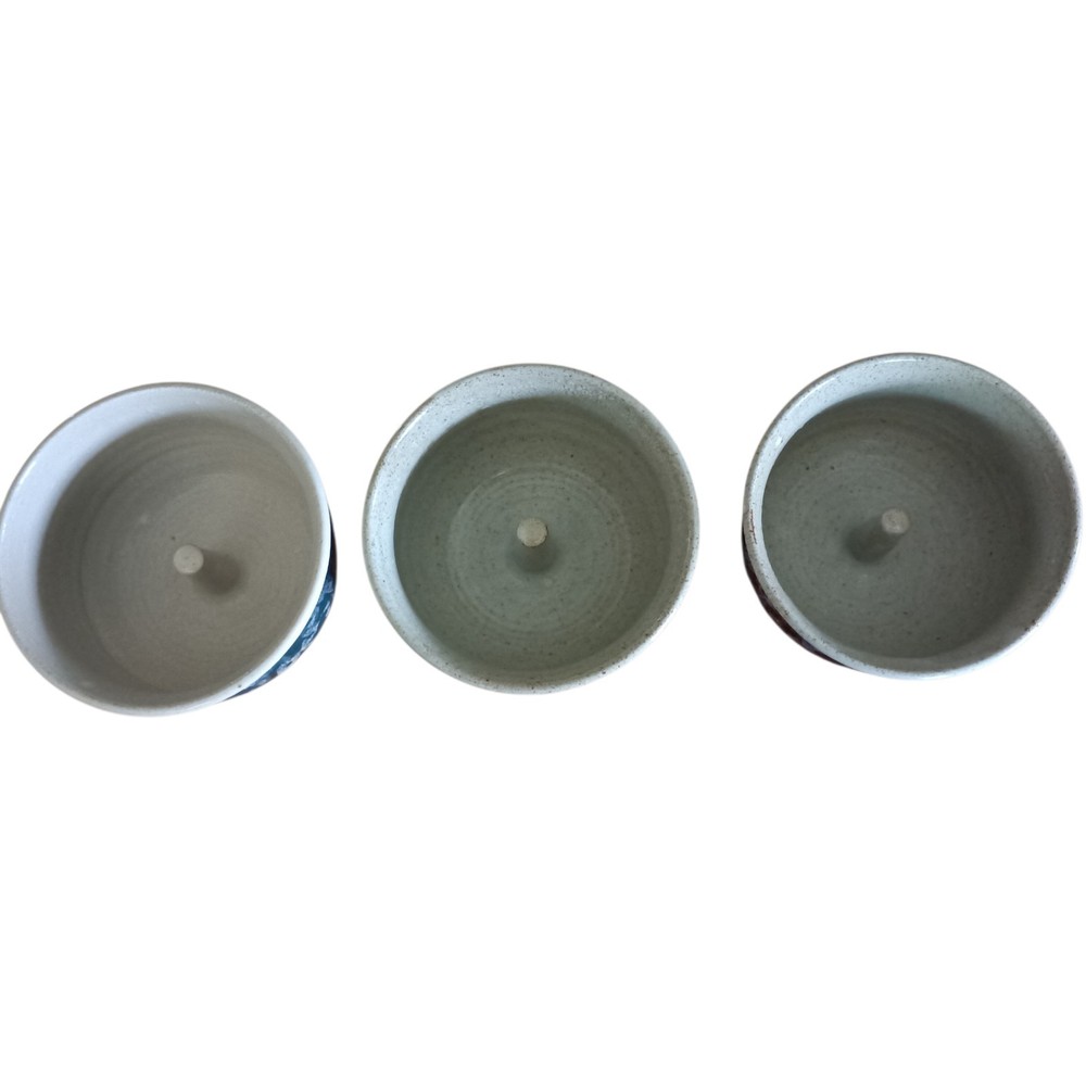Handmade Apple Baker Pottery Bowls 3 Bowls