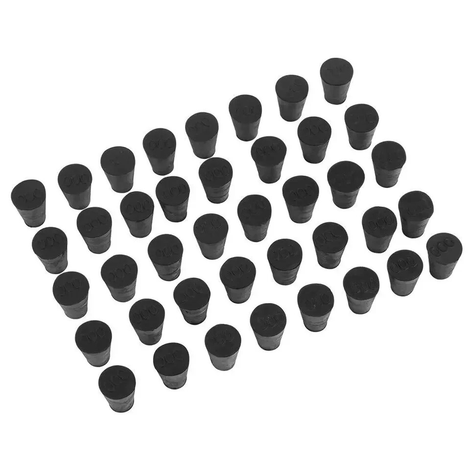 40 Pieces (Same Size) Very Small Solid Rubber Stoppers - Size #000-13mm...