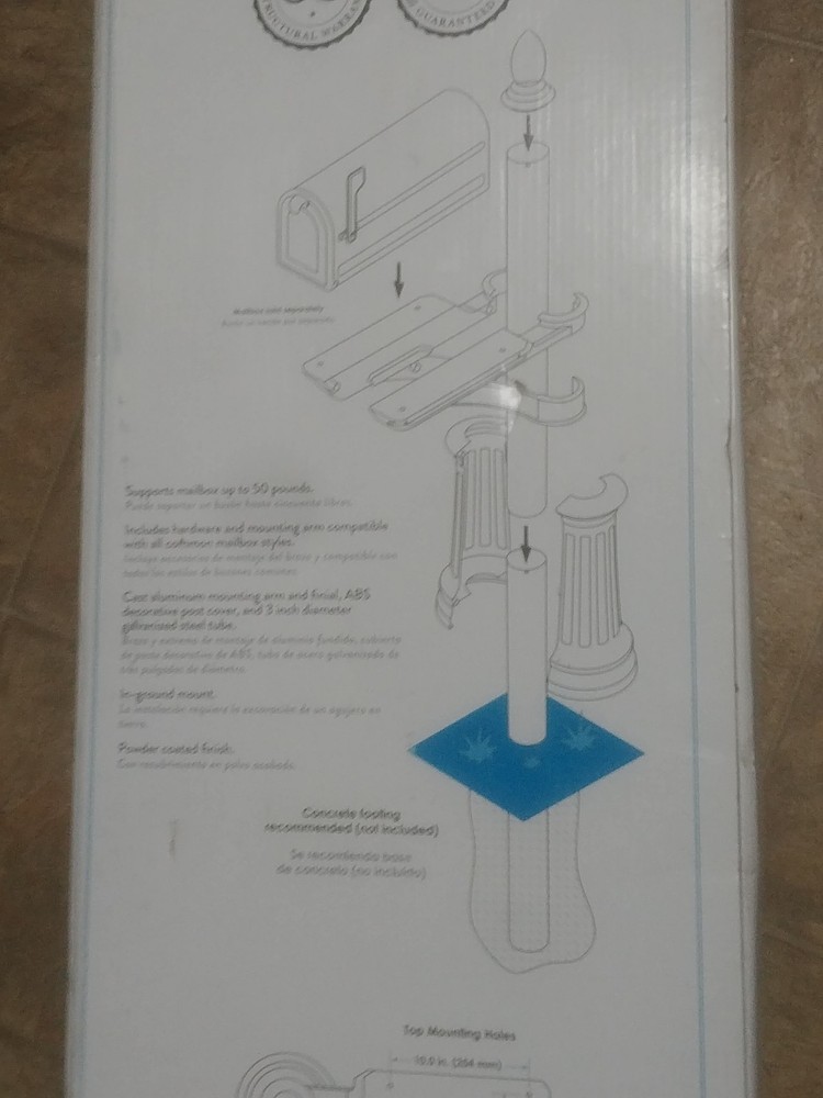 Hamilton Black In-Ground Steel Mailbox Post