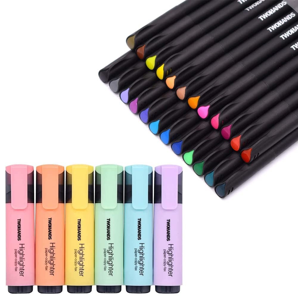 TWOHANDS Fineliners and Highlighters Multicolored